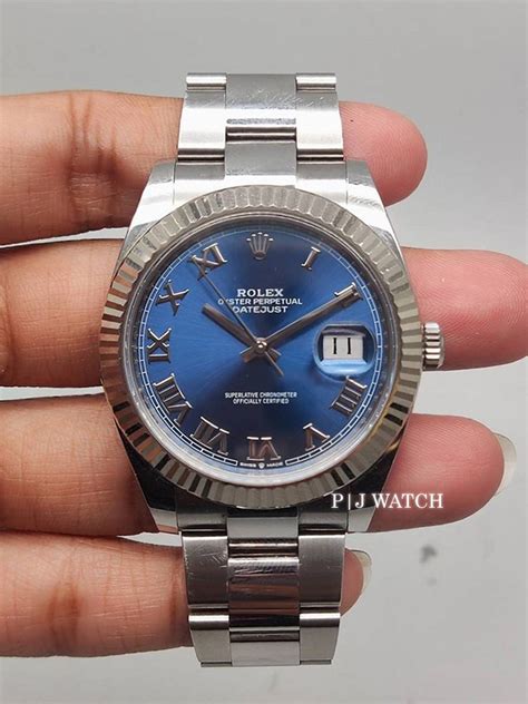 steel roman blue rolex|rolex datejust oyster steel.